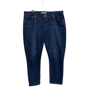 Levi's Strauss Boyfriend Capri Jeans Womens Size 40 x 27 Dark Blue Wash Relaxed